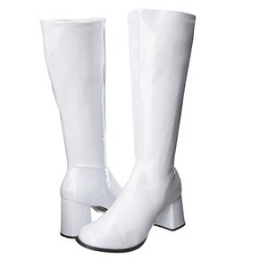 White knee high go go boots